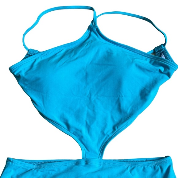 Salero by PacSun Swim Blue High Neck Cutout One Piece Swimsuit Size XS Beach - Picture 6 of 12